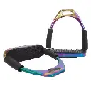 New Design Multicolor Rainbow Gloss Safety Flexi Horse Stirrup 4.75\" Stainless Steel Horse Riding Stirrups