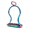 New Arrival Titanium Coated Stainless Steel Island Icelandic Stirrups Tilt Safety Stirrups, Equestrian Rainbow safety stirrups