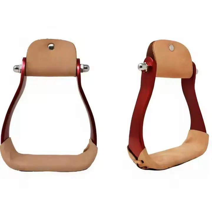 Hot Sale on Premium Blue, Red, Purple Customized Barrel Racing Aluminum 5" Wide Western Stirrups, Western Horse Tack Stirrups