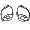 High Quality Pferdeartikel Elegant Spanish Baroque Equestrian Horse Tack 90-degree Rotated Sier Stirrups for Western Riding