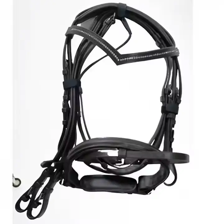 Padded Dressage Leather Bridle for Horses with Scalloped buckles, Multiple Equestrian Tack English Horse Bridles