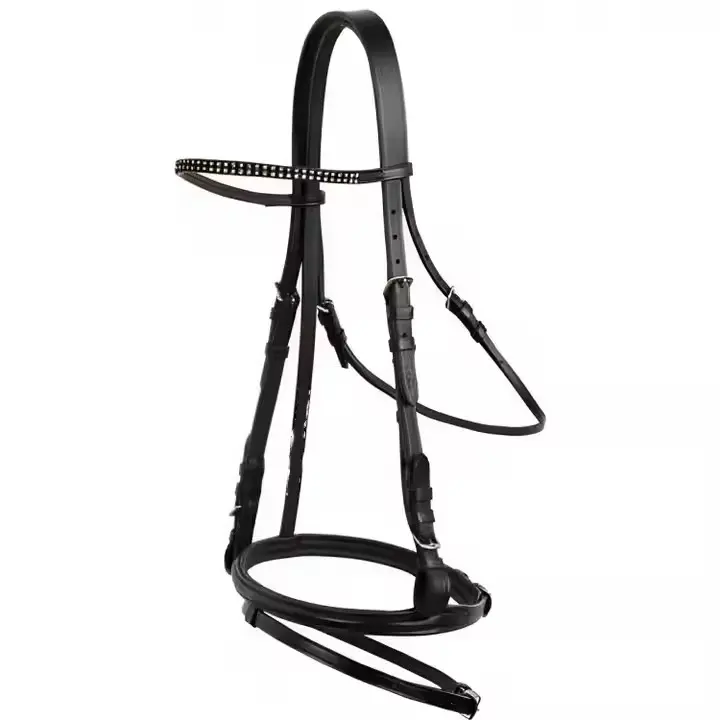 Premium Quality Craftmanship, Horse Leather Bridle with Crystal band with Adjustable buckle, Leather Craftmanship Horse Bridles