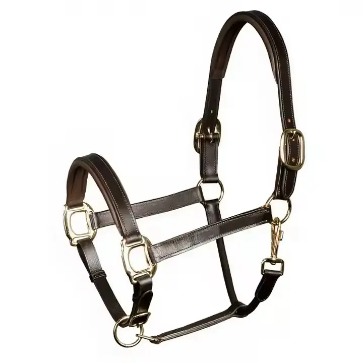 Top Trending Adjustable head & crown horse riding Leather padded headcollars superb quality, Horse Tack custom Leather halters 