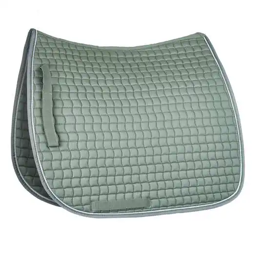 100% Cotton Horse Riding All Purpose Dressage Saddle Pads Wholesale with soft padding & two toned trim in square 