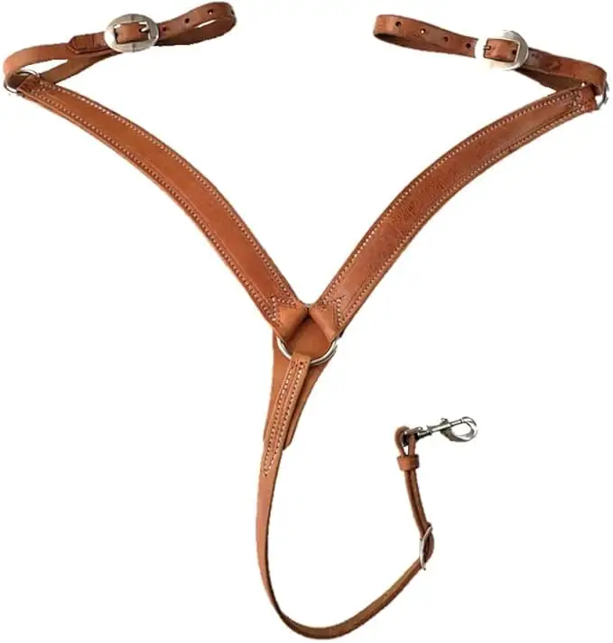 Wholesale Horse Western Oak Harness Leather Breast Collar w/Stainless Steel, Leather Western Horse Breast Collars 