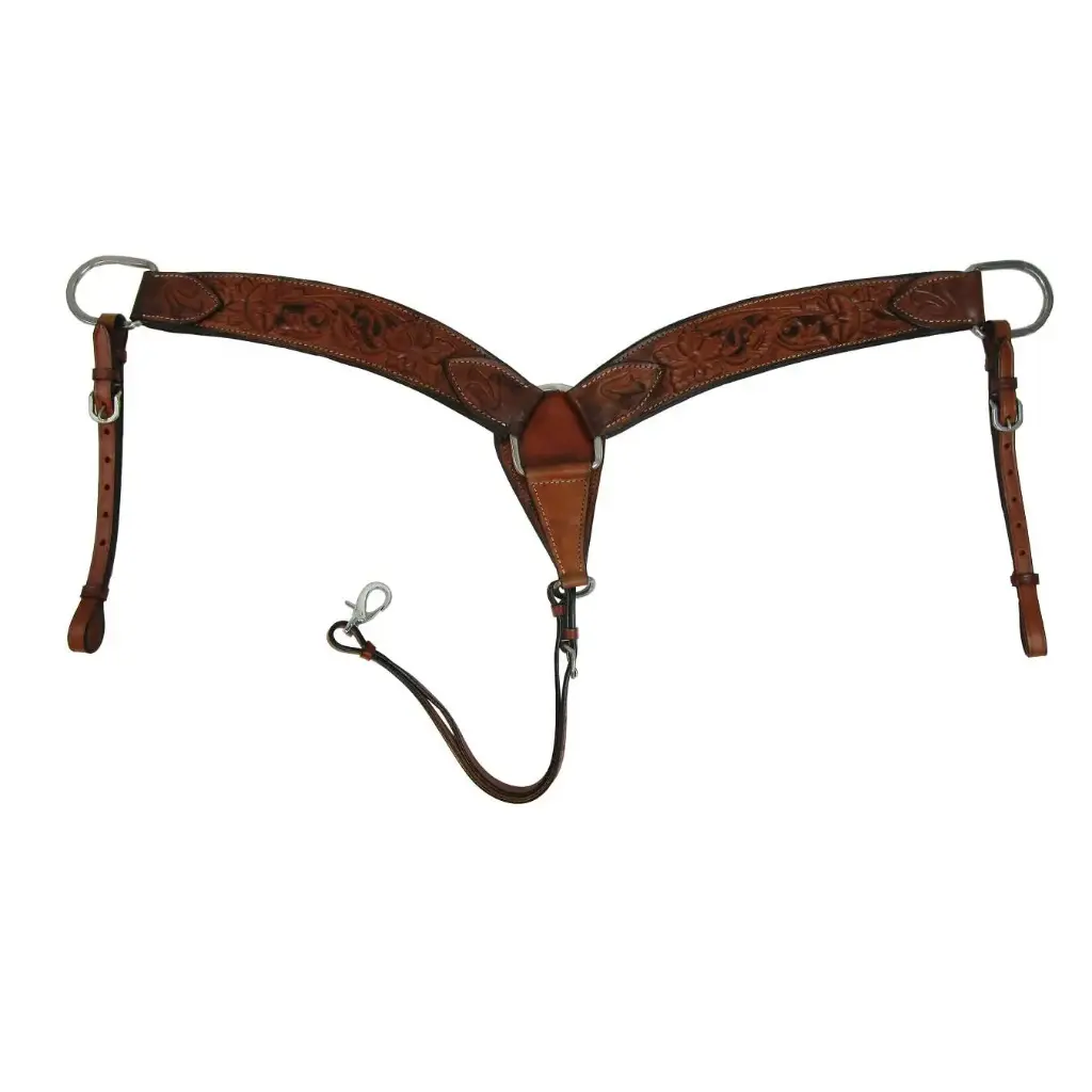 Top Craftsmanship Roping western brass-collar Horse Pleasure Floral Tooled Leather Breast collar, western breast collar 