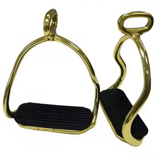 New Arrival Premium Stainless Steel Icelandic Safety Stirrups 120 mm Tread Width Black Insert Rose Gold-for Riding