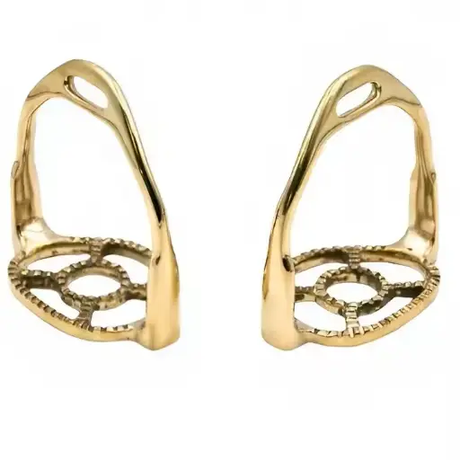 Premium Quality Baroque Stirrups Spanish, Portuguese Stirrups Brass, Horse Riding Tread area 12cm Brass Baroque Stirrups