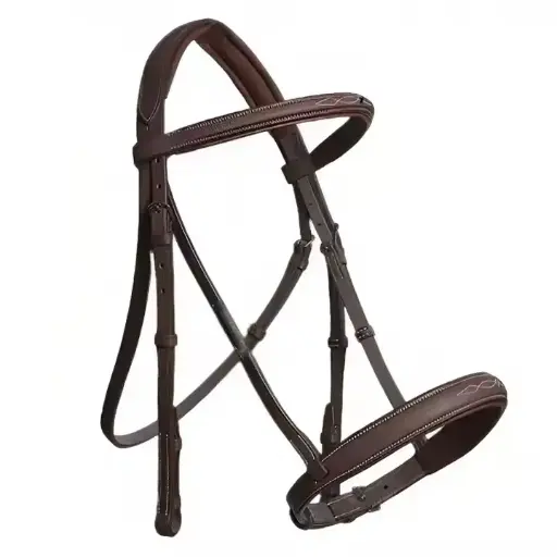 Premium Padded Dressage Bridle for Horses Custom Steel Hardware Inspired by Designed Buckle Turbine Power Source