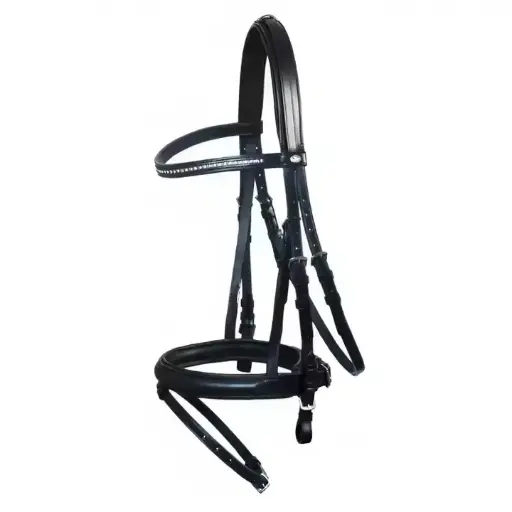  combined English horse Bridle with Lined head piece, Equestrian Icelandic, Dressage Crystal Pearl Horse Bridle