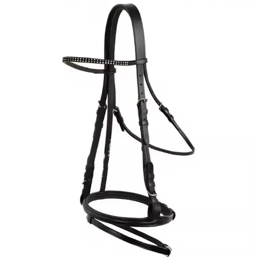 Premium Quality Craftmanship, Horse Leather Bridle with Crystal band with Adjustable buckle, Leather Craftmanship Horse Bridles