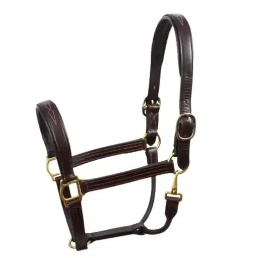 Custom New Design horse fancy stitched leather halter product Manufacturers High Equestrian Horse Riding Equipment OEM Halters 