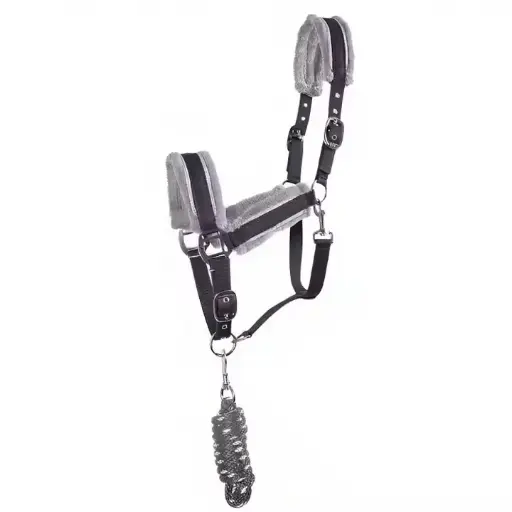 New Fashion horse riding soft fake fur padding horse headcollars adjustable crown piece & noseband, horse tack Fur nylon Halter 