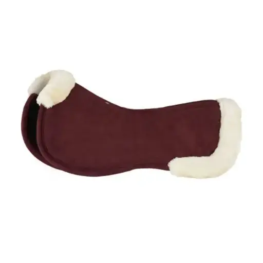 Romb quilting Horse Riding half Saddle Pads Wholesale with memory foam pad and faux fur 