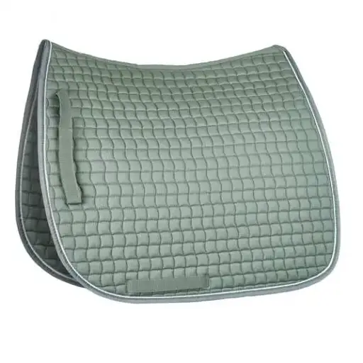 100% Cotton Horse Riding All Purpose Dressage Saddle Pads Wholesale with soft padding & two toned trim in square 