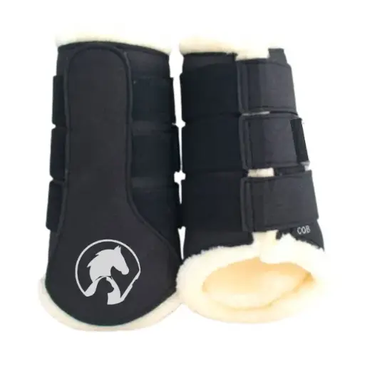 Premium Glitter Horse Boots for Riding Front in Anatomical Neoprene Horse Care and Stables, Horse Riding Leg Brushing Boots 