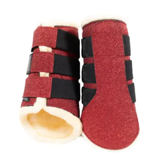 Premium Quality Horse Leg Protection Boots with 3 adjustable straps & Hard strike pads, Horse Glitter Protection Brushing Boots 