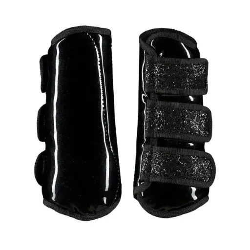 Premium Quality Horse Riding Leg Protection Boots with Breathable mesh lining Glitter fabric, Horse Glitter Horse Brushing Boots 
