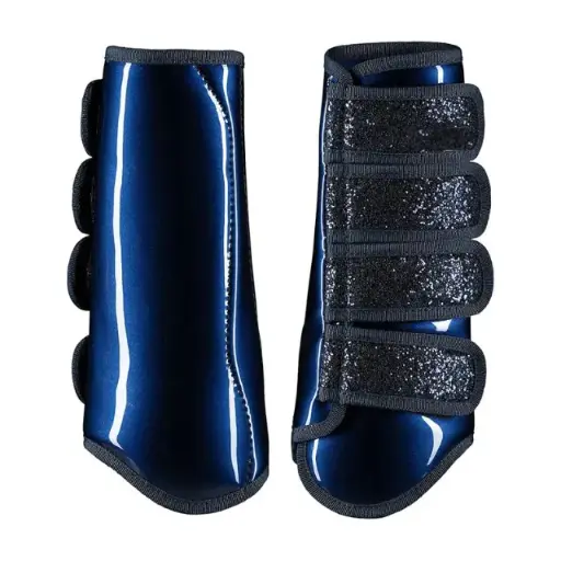 Premium Quality Shiny Protection Boots with Glitter with Hook-and-loop closure, Horse Riding Glitter Protection brushing Boots 