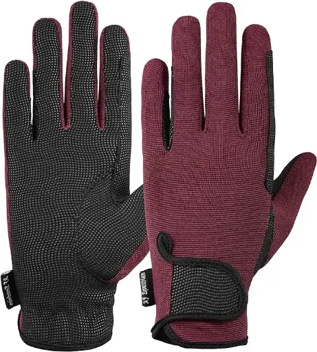Hot Sale on Ladies Horse Riding Gloves Track Fabric Gloves Synthetic Leather Equestrian, Anti-Slip & Breathable Riding Gloves 