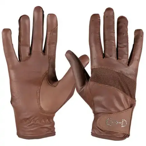 Premium Women's Soft Thin Leather Mesh Riding Gloves for Summer Days Breathable Ventilation Horse Riding Gloves with Saddles 